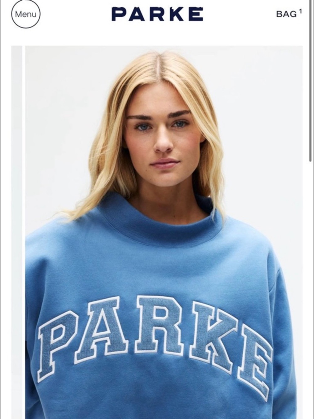 Mother’s Day New PARKE SUMMER Denim Sweatshirt Signature Heart Zip Pouch L XL